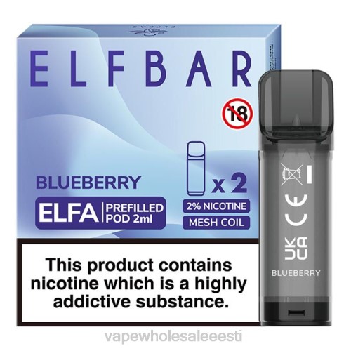 E Sigaretid - mustikas 6F8Z316 ELFBAR Elfa eeltäidetud kaun - 2ml - 20mg (2 pakki)