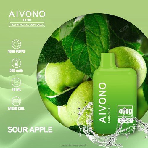E Sigaret Ühekordne - Aivono AIM BOXX 4000 hapu õun 2X88220