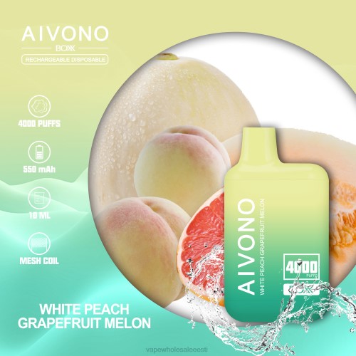 Nikotiinivaba Vape - Aivono AIM BOXX 4000 valge virsiku greipfruudi melon 2X88224