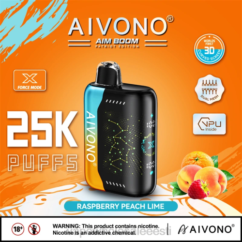 E Sigaret Ühekordne - Aivono AIM BOOM 25 000 vaarika virsiku laim 2X88350