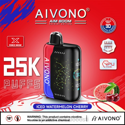 E Sigaretipood - Aivono AIM BOOM 25 000 jäätunud arbuusikirss 2X88347