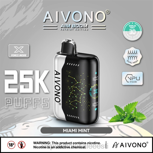 E Sigaretipood Tartu - Aivono AIM BOOM 25 000 miami piparmünt 2X88349