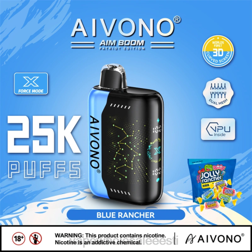 Nikotiinivaba Vape - Aivono AIM BOOM 25 000 sinine karjakasvataja 2X88344