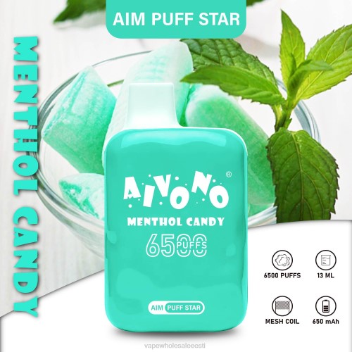 E Sigaret - Aivono AIM PUFF STAR 6500 mentooli kommid 2X88295