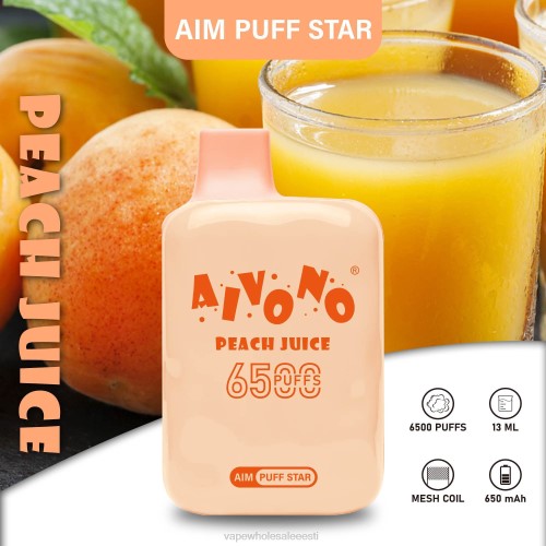 E Sigaretipood Tartu - Aivono AIM PUFF STAR 6500 virsiku mahl 2X88289