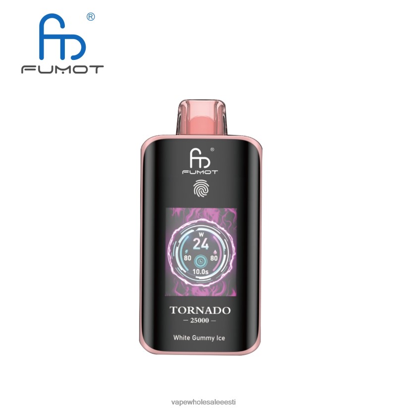 Nikotiinivaba Vape - Fumot Tornado 25000 ühekordset veipi valge kummijää P0Z8PP14