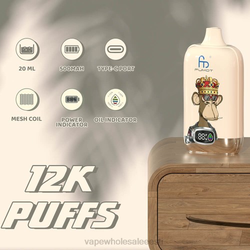 Nikotiinivaba Vape - ühekordselt kasutatavad 6F8Z4 Fumot Tornado Digital Box 12000