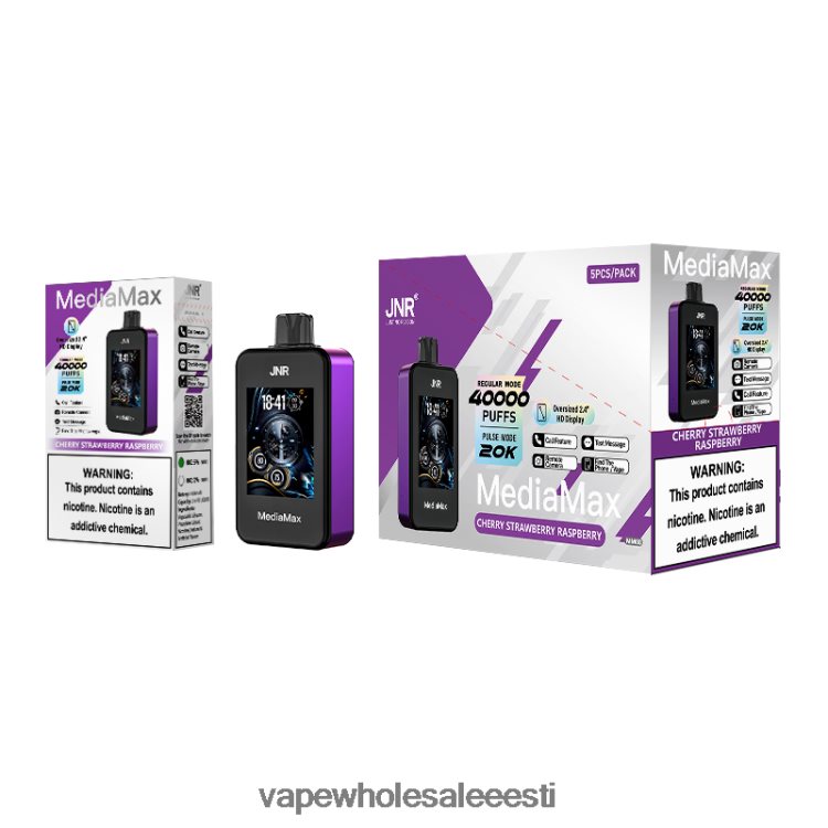 Vape Tallinn - JNR MediaMax 40k pahvi 4PNV6P14 kirss maasikas vaarikas