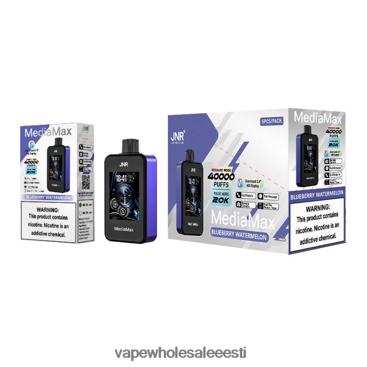 Vape Wholesale Eesti - JNR MediaMax 40k pahvi 4PNV6P12 mustikas arbuus