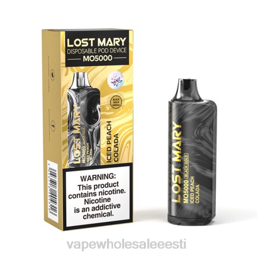 E Sigaret - jäätunud virsikukolada 6F8Z345 LOST MARY MO5000 must kuld 10ml