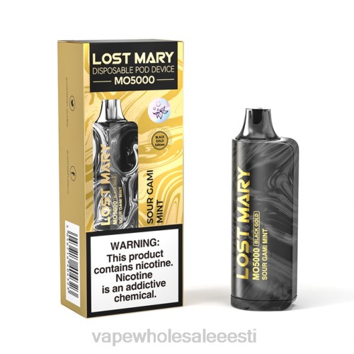 E Sigaretid - hapu gami piparmünt 6F8Z346 LOST MARY MO5000 must kuld 10ml