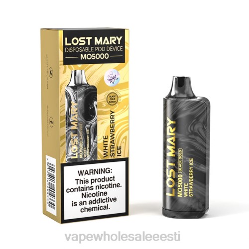E Sigaretipood - valge maasikajää 6F8Z347 LOST MARY MO5000 must kuld 10ml