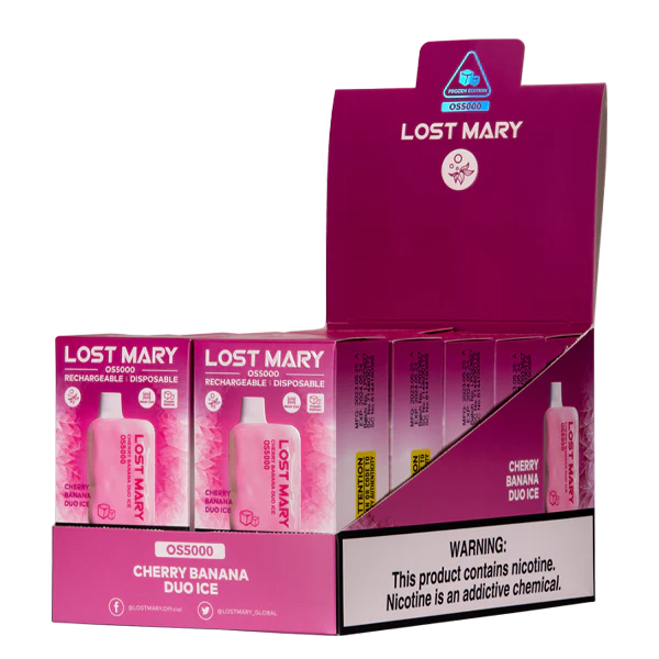 E Sigareti Vedelik - kirsi banaani duo jää 6F8Z108 LOST MARY OS5000