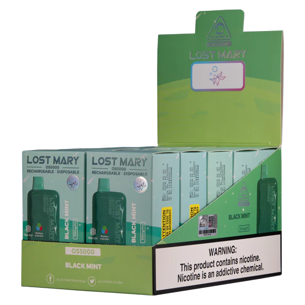 E Sigaretid - must piparmünt 6F8Z106 LOST MARY OS5000