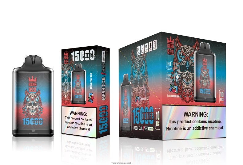 E Sigaret Ühekordne - Bang Box s1-15000 pahvi sinine razz jää V20DF108