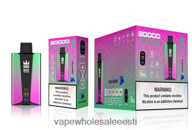 Nikotiinivaba Vape - Bang Box 30 000 pahviga nutiekraan sinine purse V20DF82