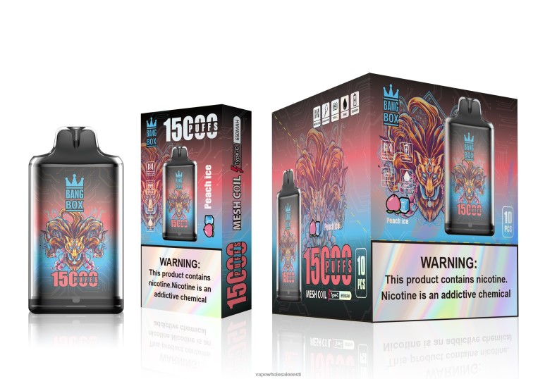 Nikotiinivaba Vape - Bang Box s1-15000 pahvi virsiku jää V20DF102