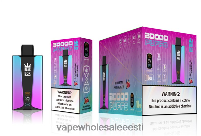 Vape Eesti - Bang Box 30 000 pahviga nutiekraan mustika pomgerante V20DF80