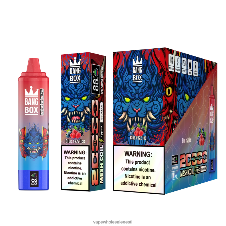 Vape Tallinn - Bang Box 20 000 sinine razz jää V20DF59