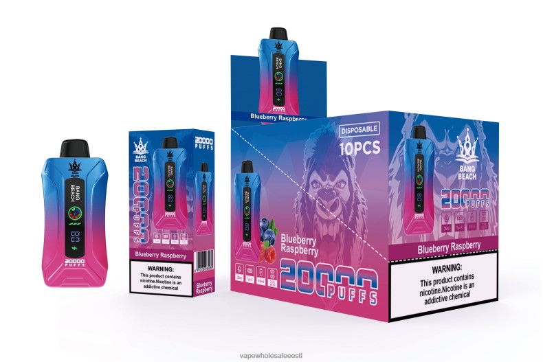 Vape Eesti - Bang Beach 20000 pahvi nutiekraaniga vape mustikas vaarikas V20DF12