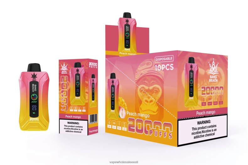 Vape Eesti - Bang Beach 20000 pahvi nutiekraaniga vape virsiku mango V20DF2
