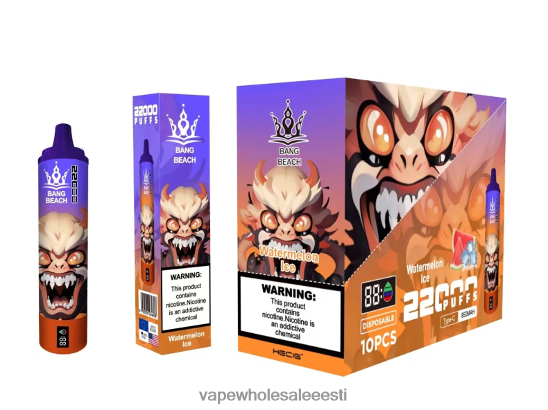 Vape Eesti - Bang Beach 22000 pahviga nutikas ekraan arbuusi jää V20DF22
