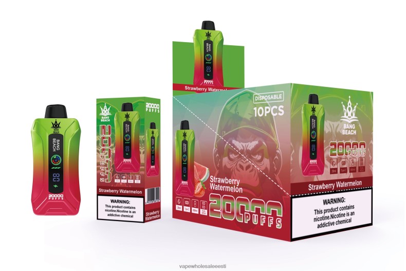 Vape Tallinn - Bang Beach 20000 pahvi nutiekraaniga vape maasikas arbuus V20DF3