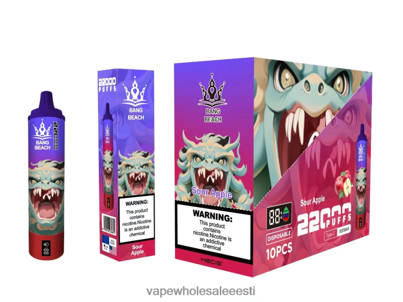Vape Tallinn - Bang Beach 22000 pahviga nutikas ekraan hapu õun V20DF13