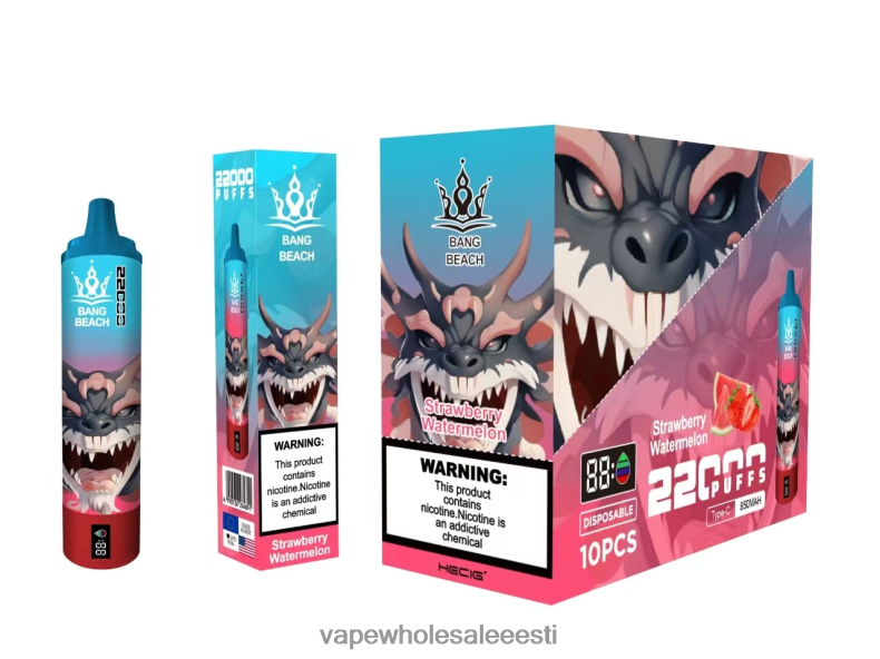 Vape Tallinn - Bang Beach 22000 pahviga nutikas ekraan maasikas arbuus V20DF23