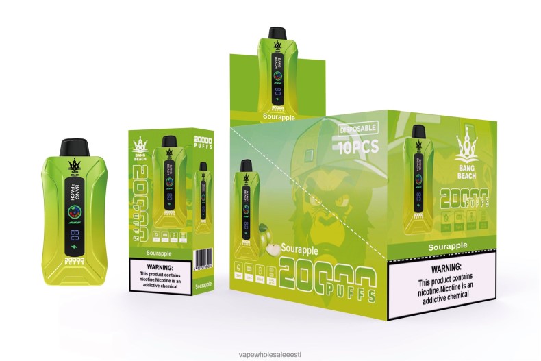 Vape Wholesale Eesti - Bang Beach 20000 pahvi nutiekraaniga vape hapu õun V20DF1
