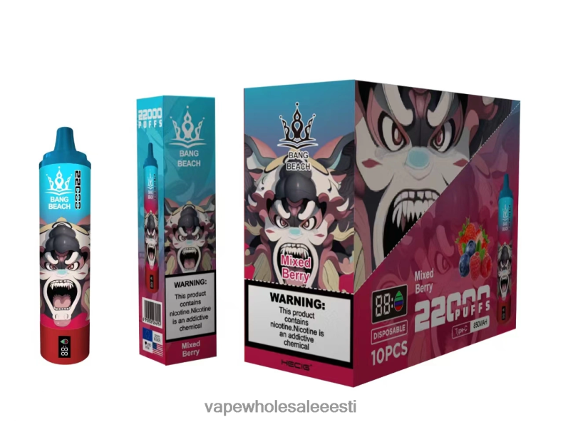 Vape Wholesale Eesti - Bang Beach 22000 pahviga nutikas ekraan segatud marja V20DF21