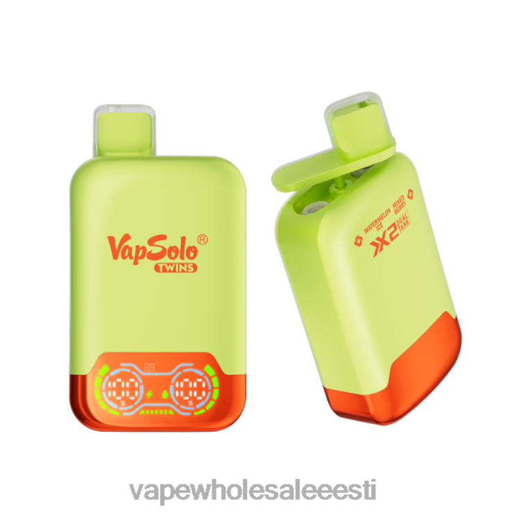 E Sigareti Vedelik - Vapsolo TWINS ühekordne vape arbuusijää & marjasegu L4468128