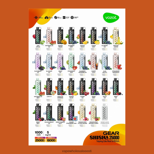 Vape Wholesale Eesti - VOZOL käik Shisha 25000 mitu R4F0L81