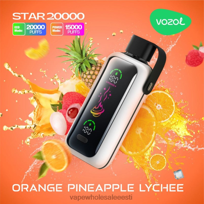 E Sigaret - VOZOL STAR 20 000 BTPTX15 oranž ananassi litši