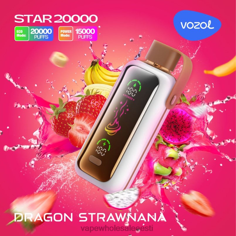 E Sigareti Vedelik - VOZOL STAR 20 000 BTPTX8 draakon strawnana