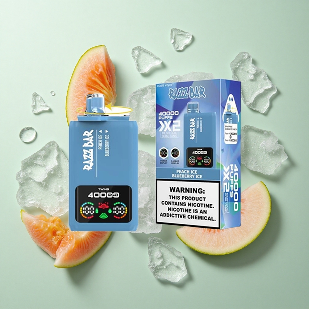 Razz Bar 40000 Puffs Peach Jää_Blueberry Jää 650 Mah Tüüp-C Pesa