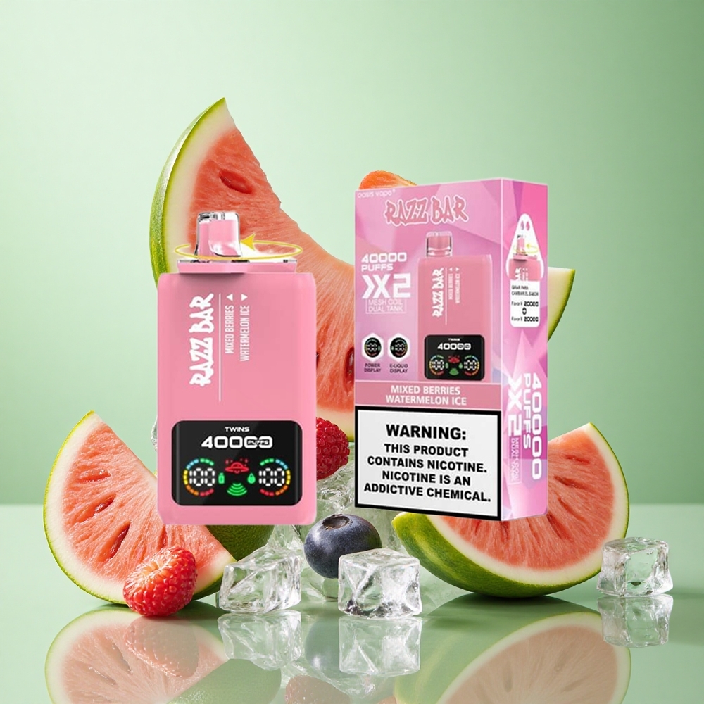 Razz Bar 40000 Puffs Segamari_Vesimeloni Jää Ühekordselt kasutatav vape 650 Mah Tüüp-C Pesa