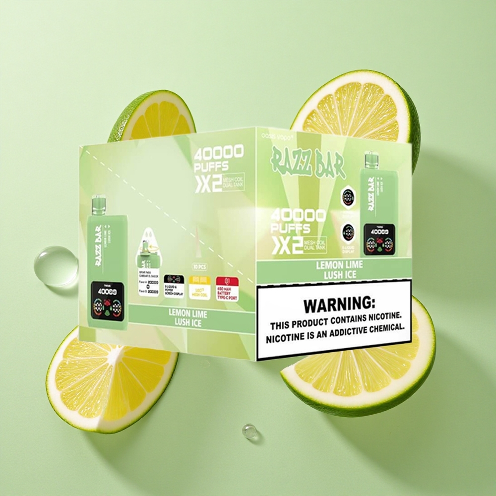 Razz Bar 40000 Puffs Võrkpoolikud 1.0Ohm 2 Sidrunipurakas_Jääkülm