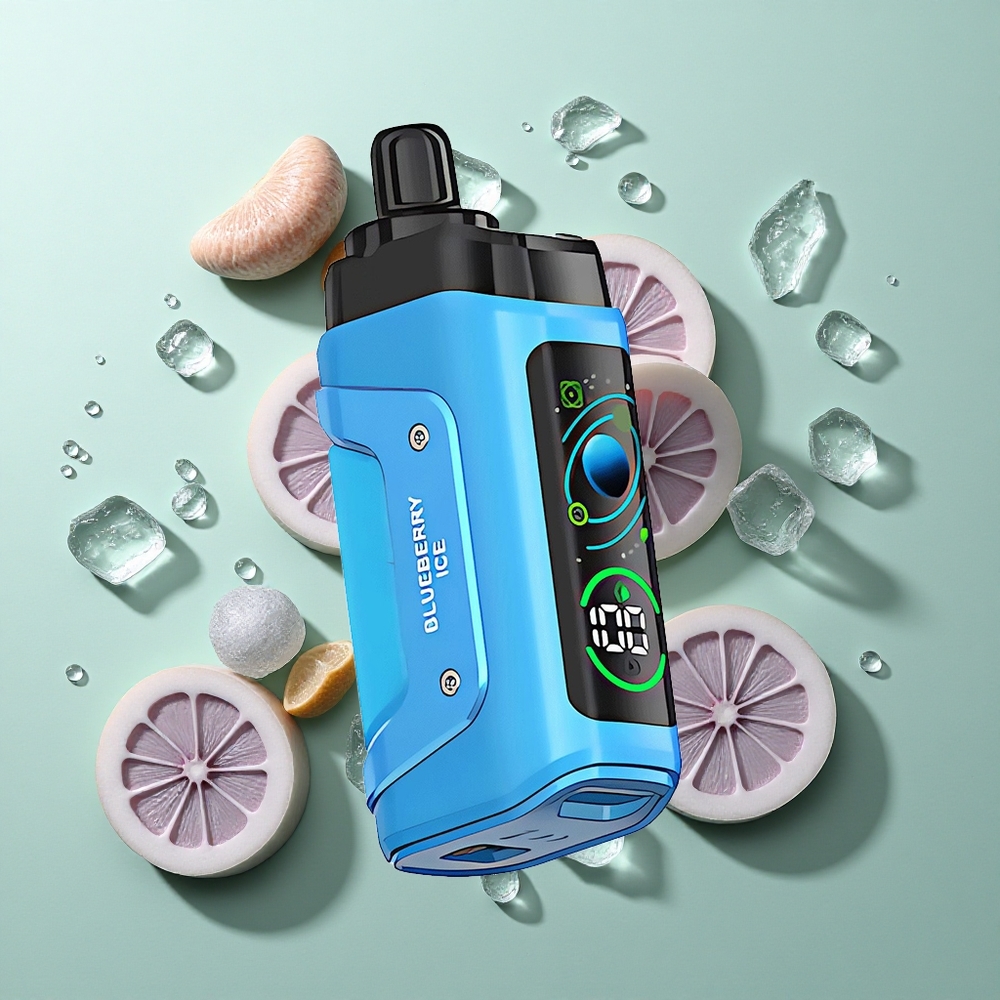 Razz Bar 45000 Puffs Mustvõrk Type-C Laaditav Mustikas-Jää