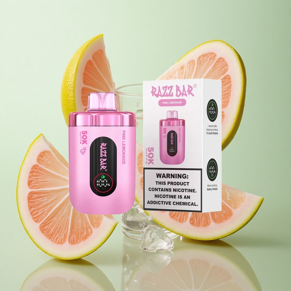 Razz Bar 50K Puffs Roosa Sidrunimahl + 50000 Puffs ja 1.0 Ohm Võrkkrunt