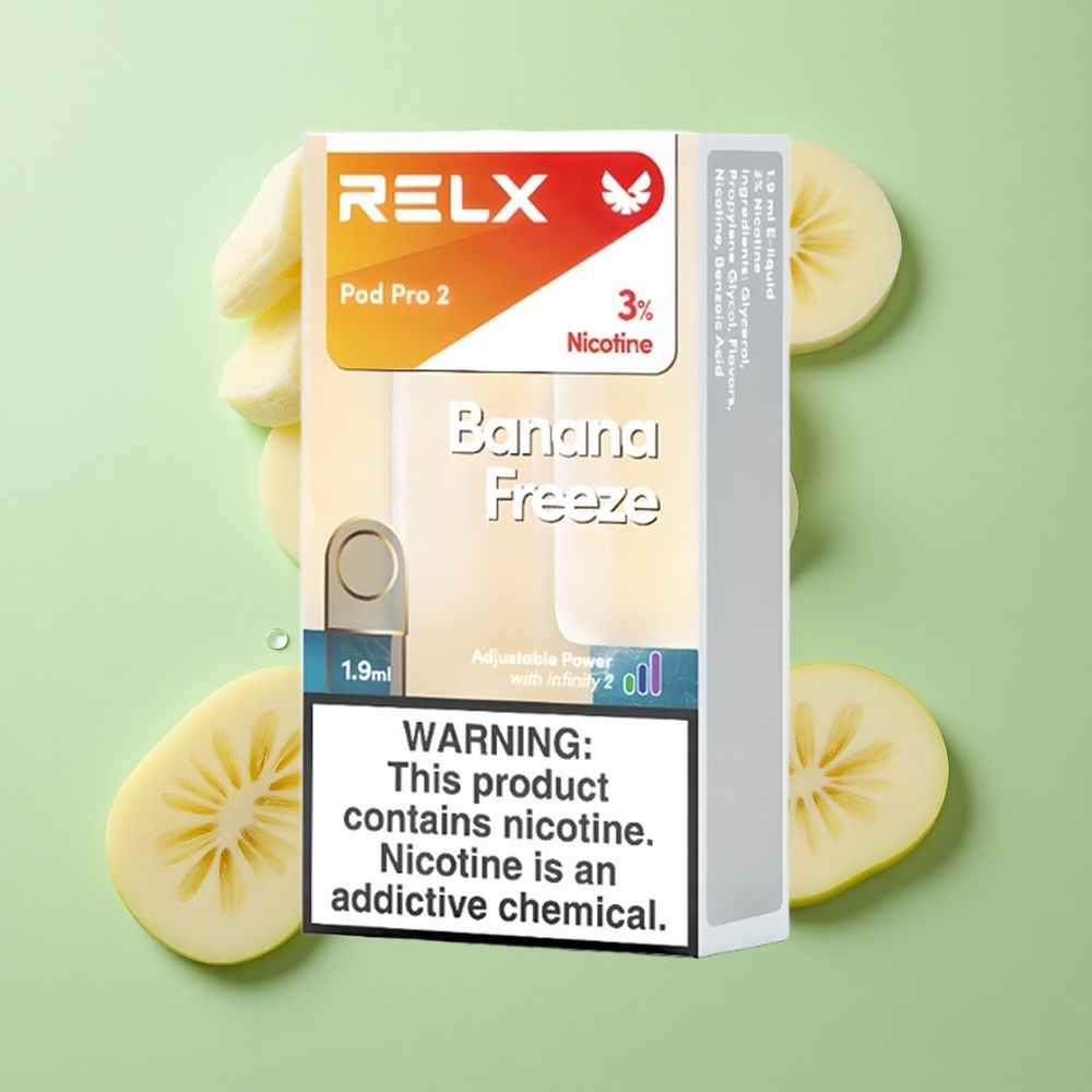 RELX Pod Pro 2 600 Puffs Banaanikülm 3% nikotiini 1.9ml